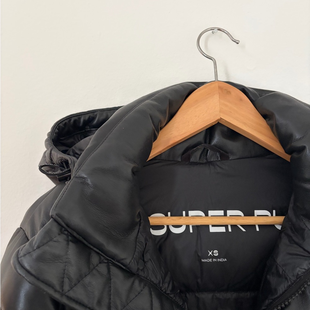 Aritzia Shiny Black Puffer Jacket - Picture 3 of 5
